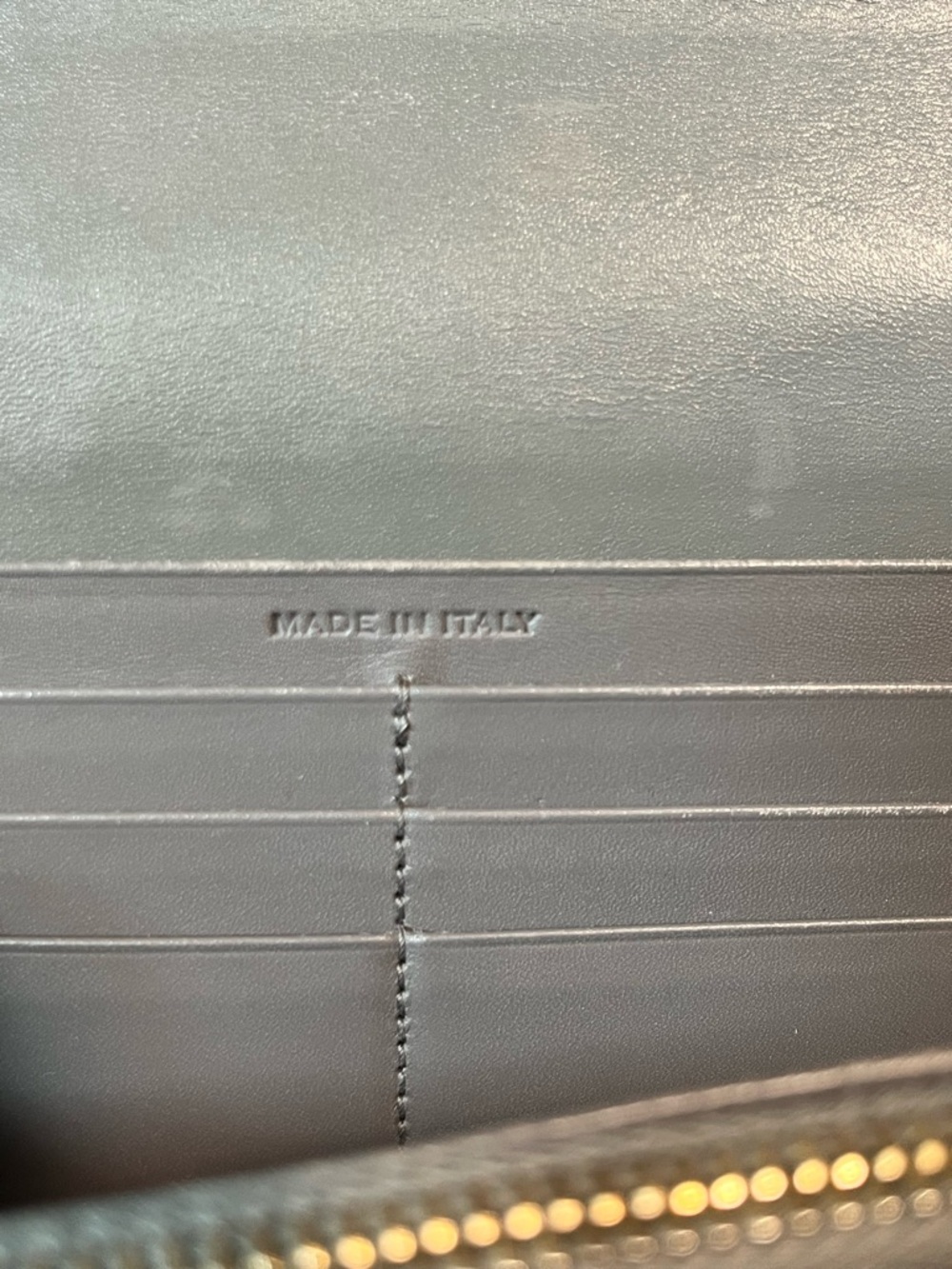 Saint Laurent Gray Leather Wallet on Chain - Picture 4 of 8